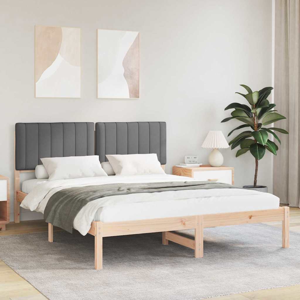 Bettgestell mit gepolstertem Kopfteil Hellgrau 200 x 200 cm