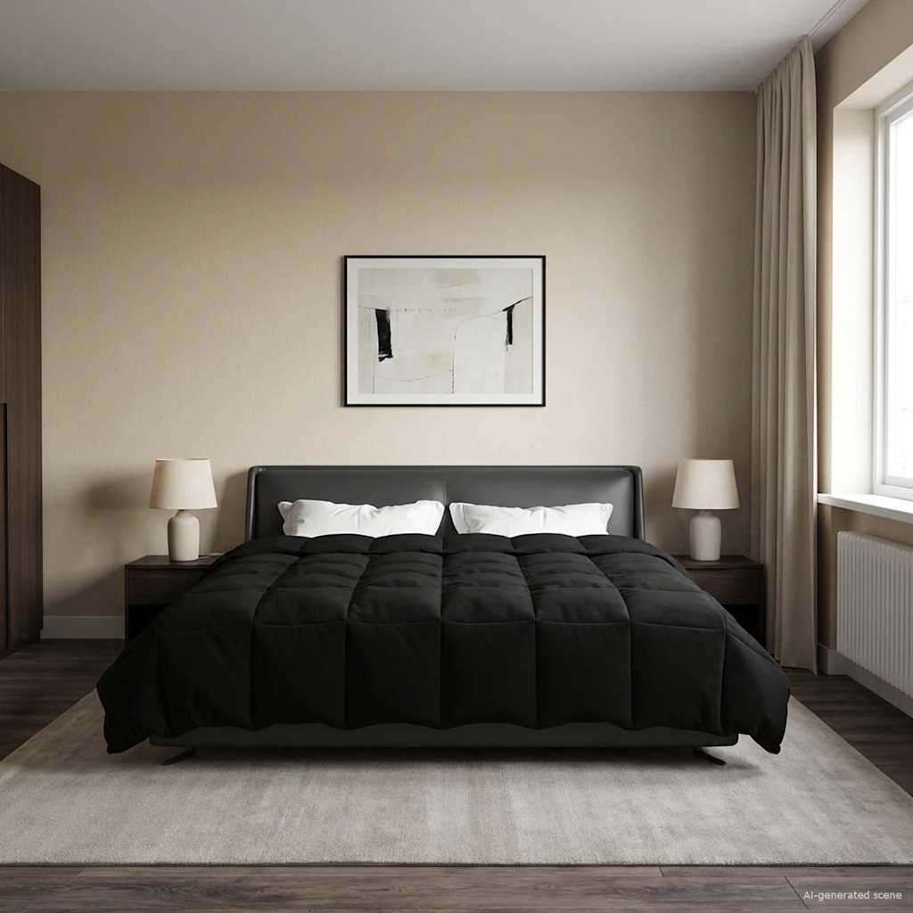 Ganzjahresbettdecke Anthrazit 135 x 200 cm Mikrofaser
