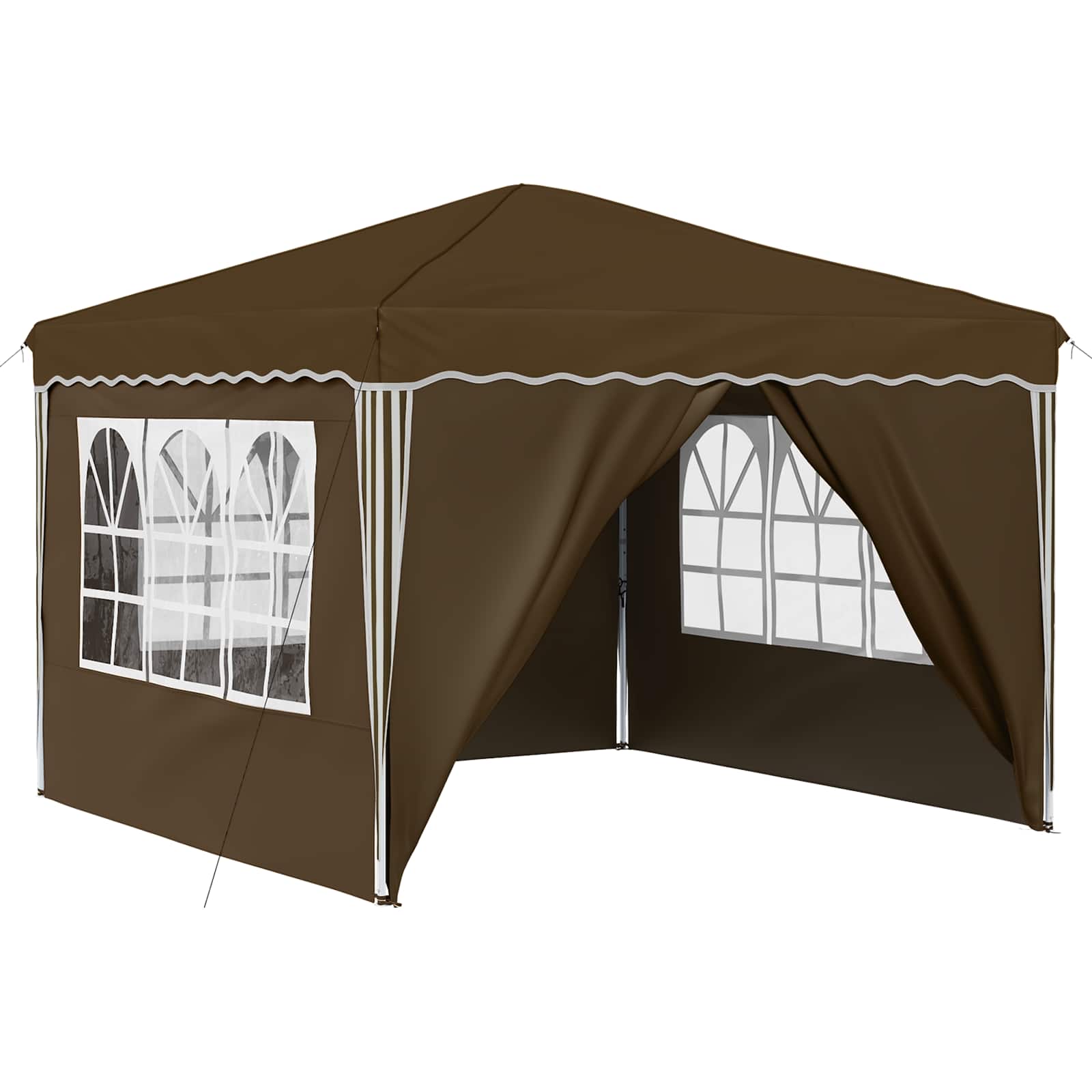 Pop-up Partyzelt 288 x 288 x 245 cm Creme Oxford-Stoff