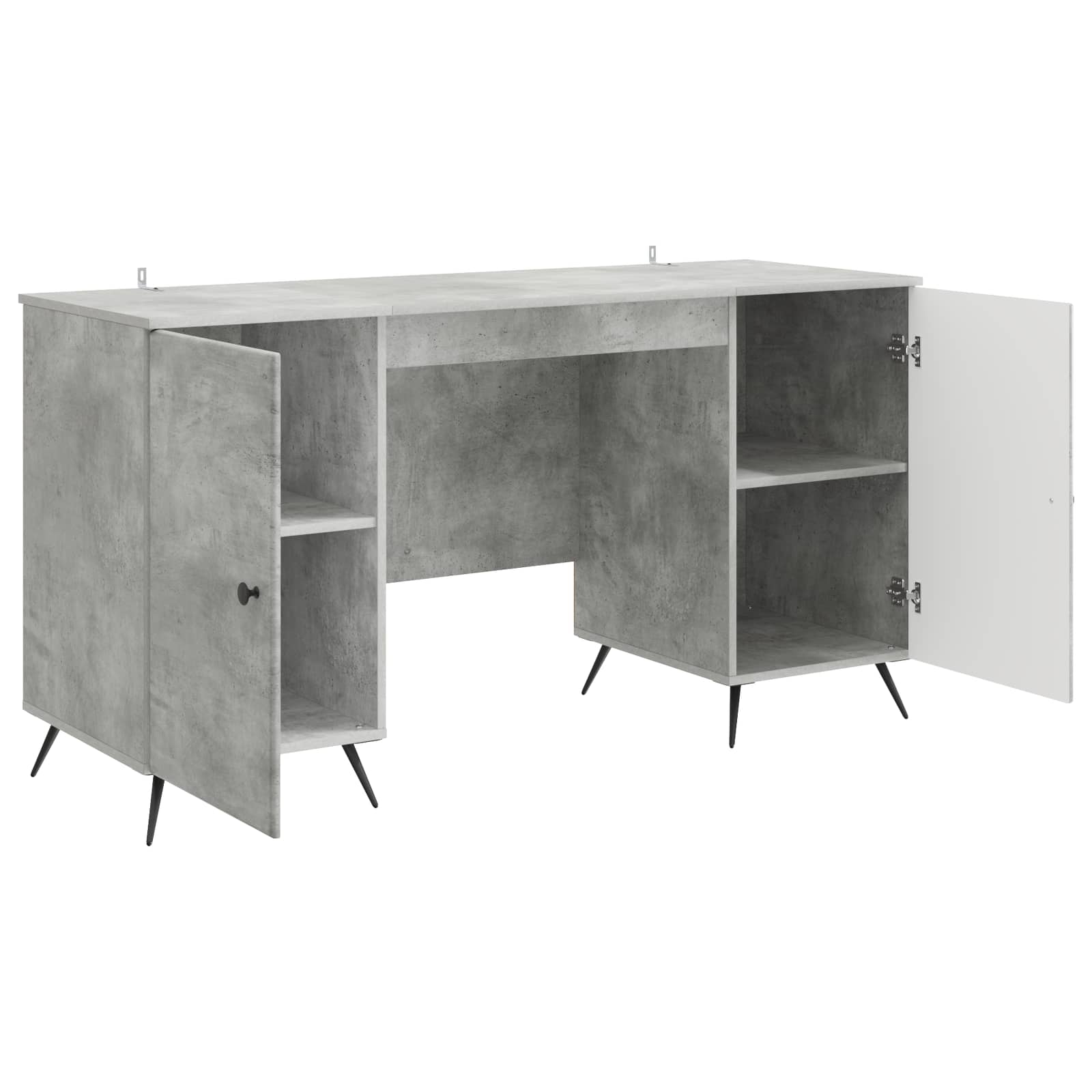 Schreibtisch mit Regal Schwarz 142,5 x 50 x 75 cm Holzwerkstoff