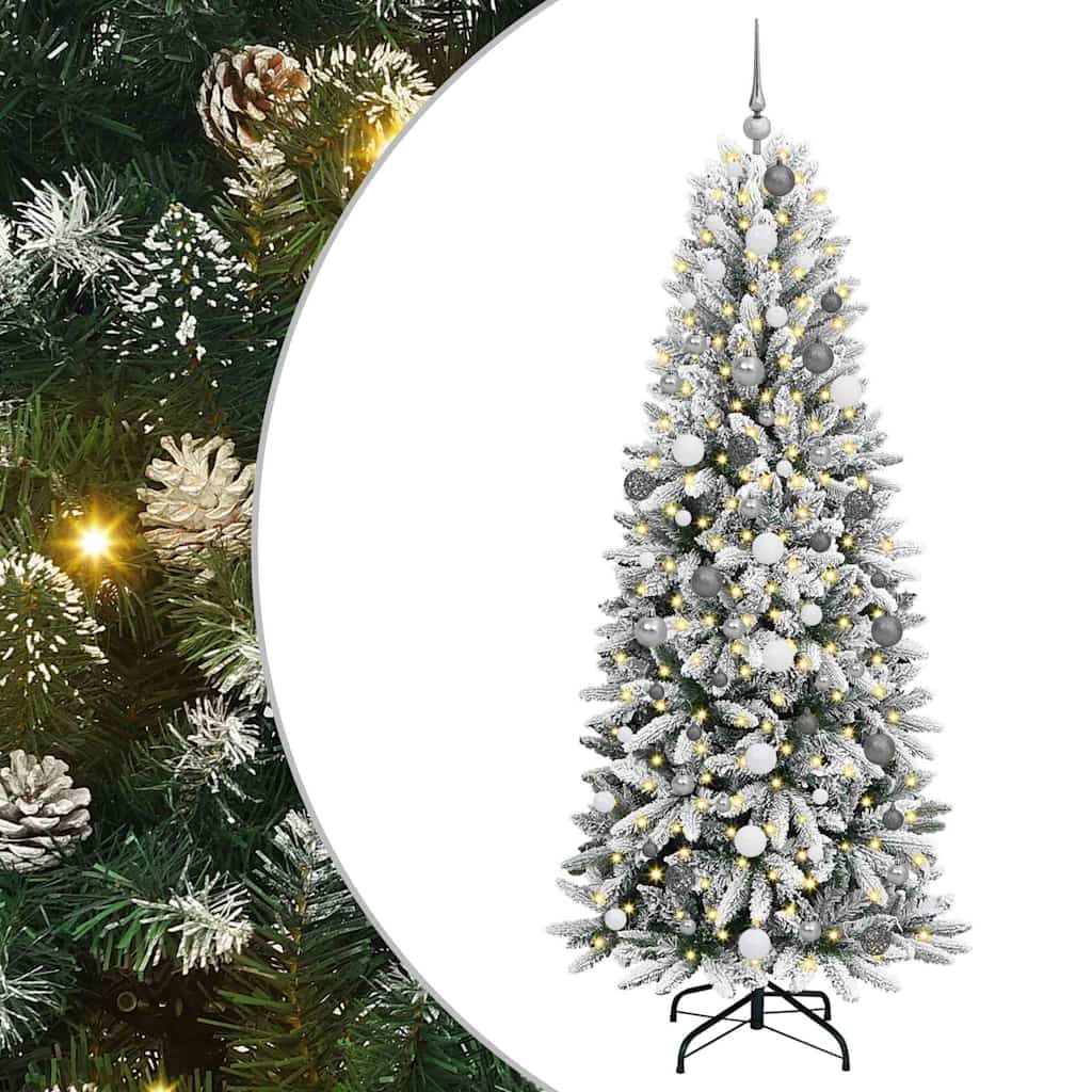 Künstlicher Weihnachtsbaum mit 150 LEDs mit Ständer Weiß 120 cm