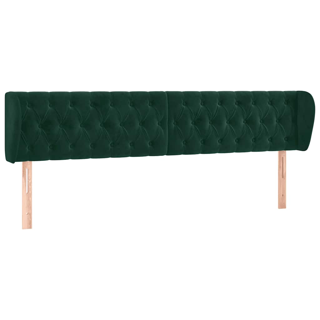 Kopfteil mit Ohren Dunkelblau 93x23x78/88 cm Samt