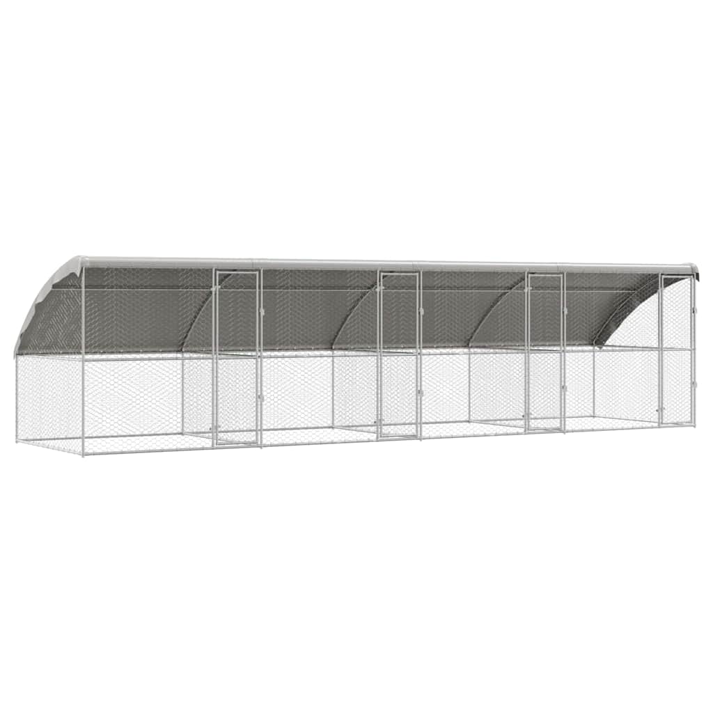 Hundekäfig 2 pcs Silber 4 x 2 x 2 m Verzinkter Stahl