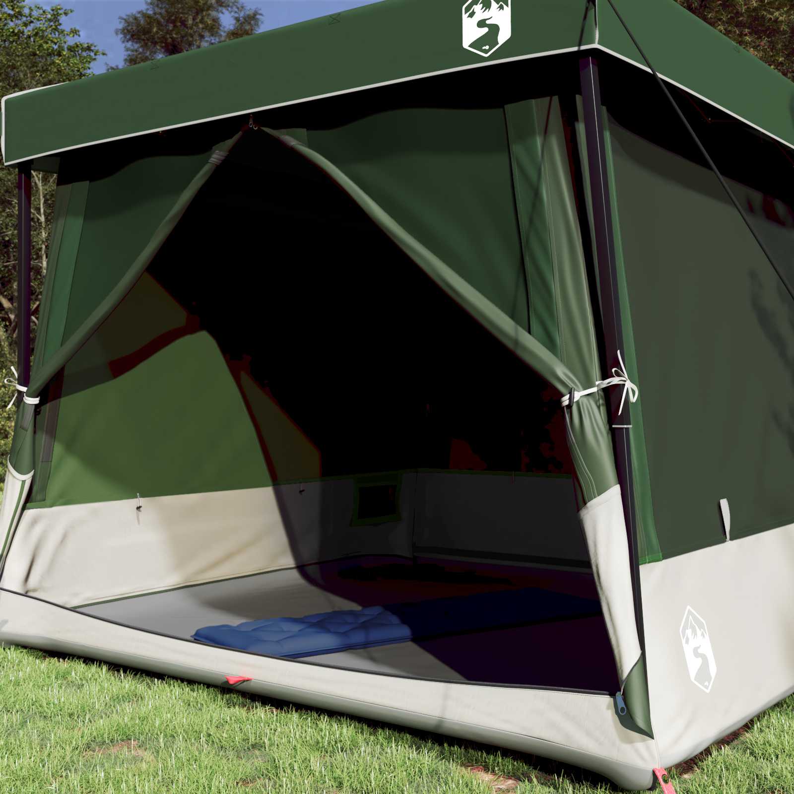 Camping-Zelt-Set mit Dach 2 pcs Blau Taffeta und Stoff