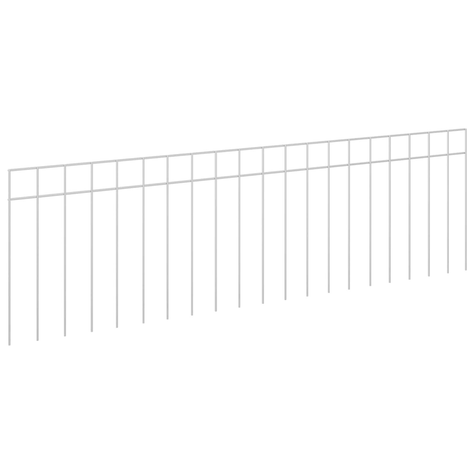 Gartenzaun-Paneel 12 pcs Verzinkter Stahl Silber