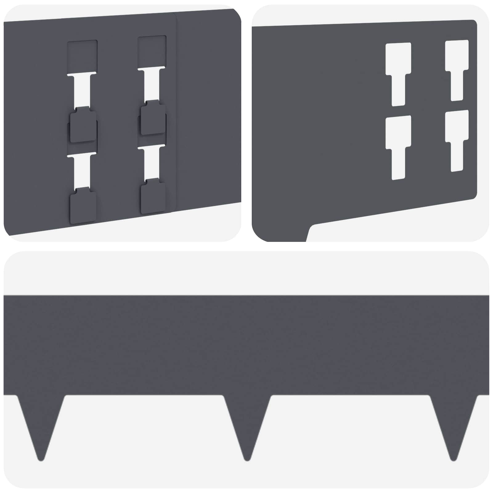 Raseneinfassung 10 pcs 100 x 12 cm Stahl Schwarz