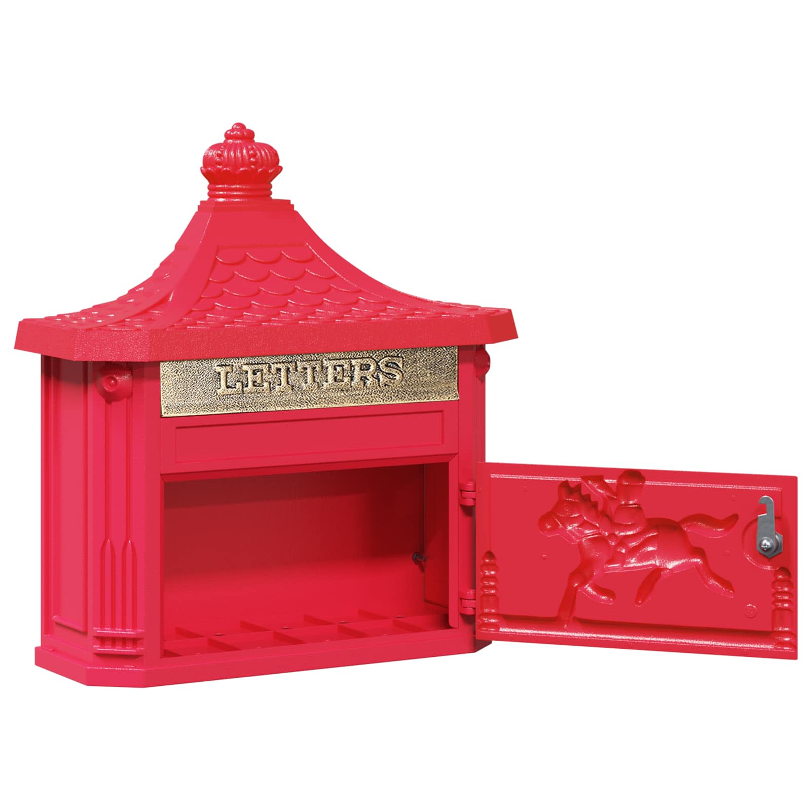 Wandmontierter Briefkasten Grün 40,5 x 16 x 45 cm Gussaluminium