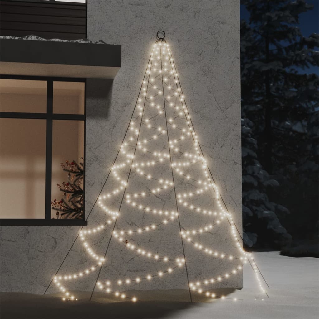 Weihnachtsbaum an der Wand mit Metallhaken 260 LED Blau 3 m
