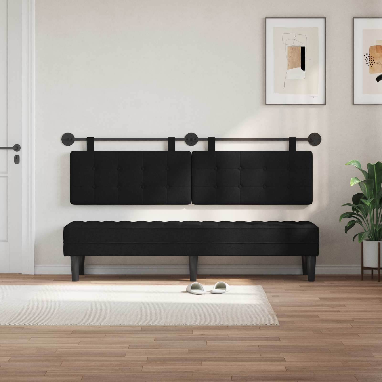 Hängendes Kopfteil Mit LED Licht Wolkengrau Stoff