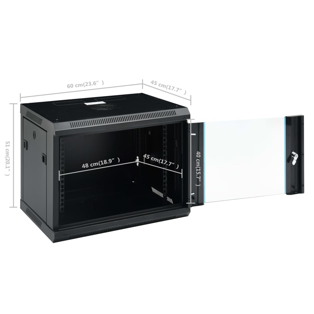 Netzwerkschrank mit Speicher Grau 60 x 45 x 28 cm Stahl