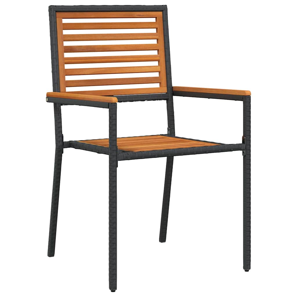 Garten Essgruppe 3 pcs Schwarz und Braun Poly-Rattan