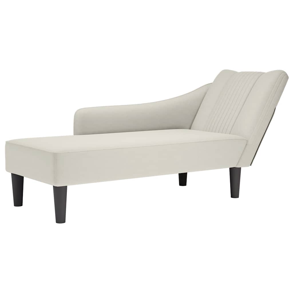 Chaiselongue mit Rechter Armlehne Blau Samt