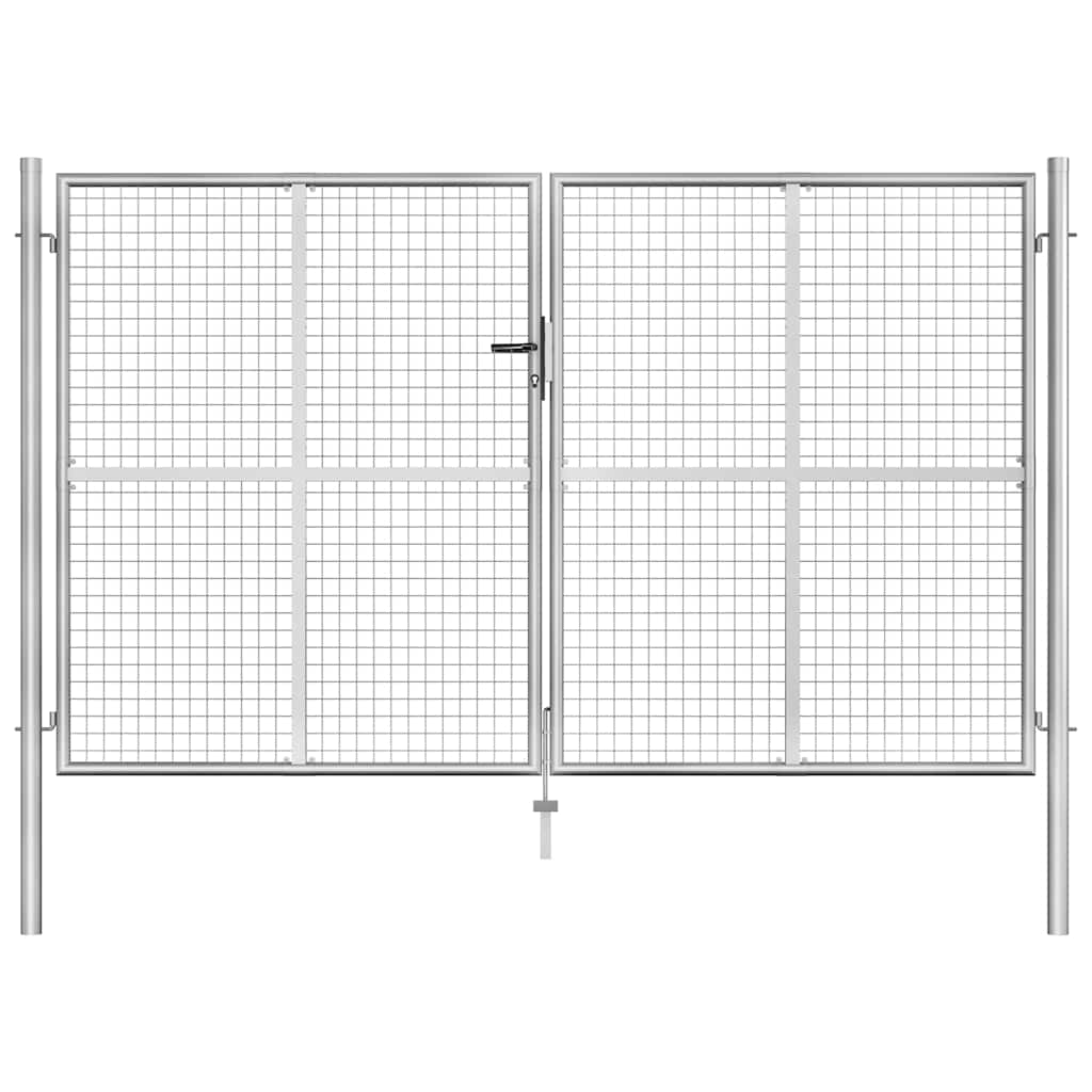 Gartentor verzinkter Stahl 100 x 75 cm Silber