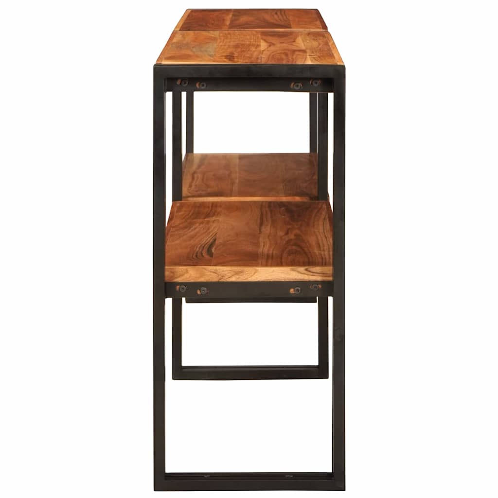 Konsolentisch mit Regal Braun 160 x 33 x 75 cm Massivholz Mango