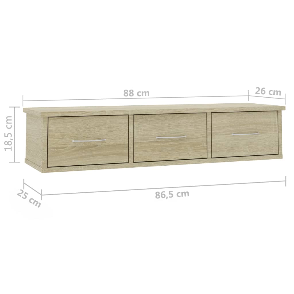 Wand-Schubladenregal Weiß 60x26x18,5 cm Holzwerkstoff