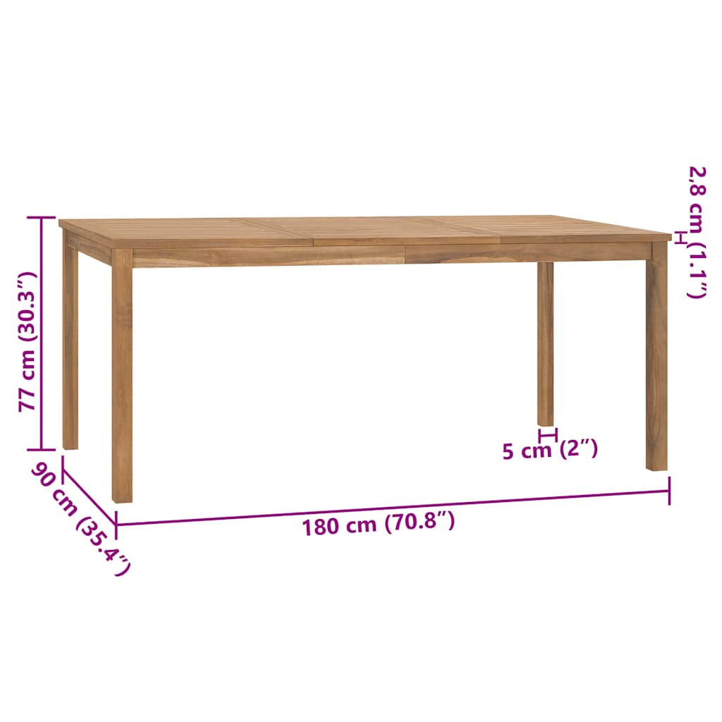 Garten-Esstisch 140x80x77 cm Massivholz Teak