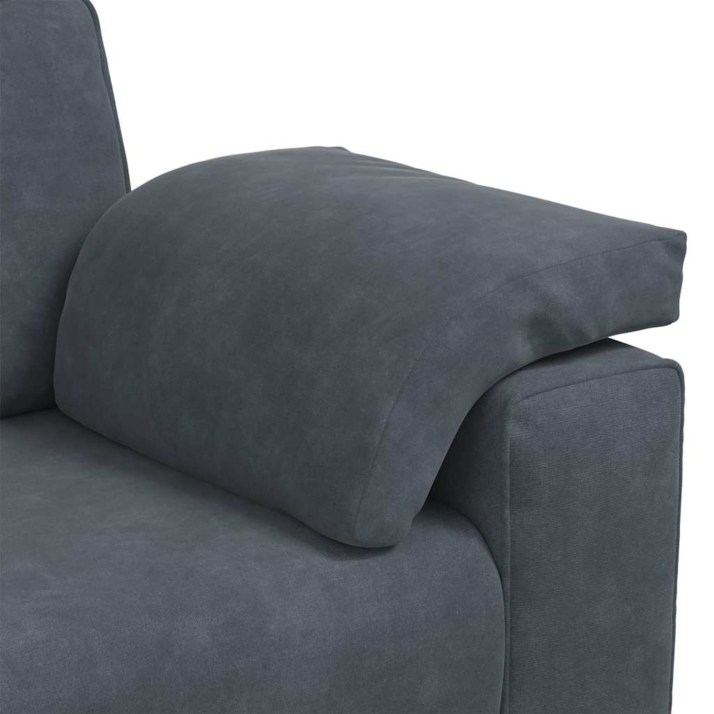 2-teiliges Sofa-Set mit Kissen, hellgrauer Samt