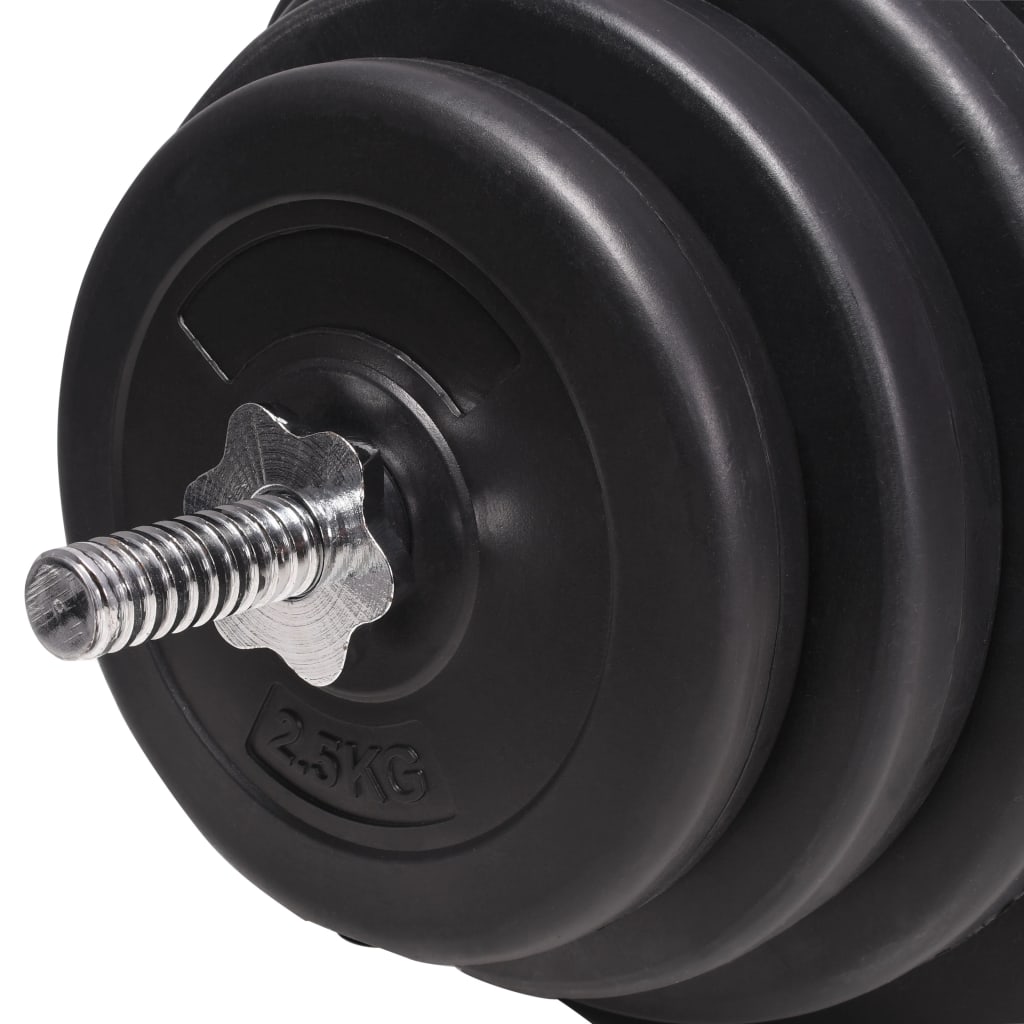 Trainingsbank mit Ablage, Langhantel und Kurzhantel Set 60,5 kg