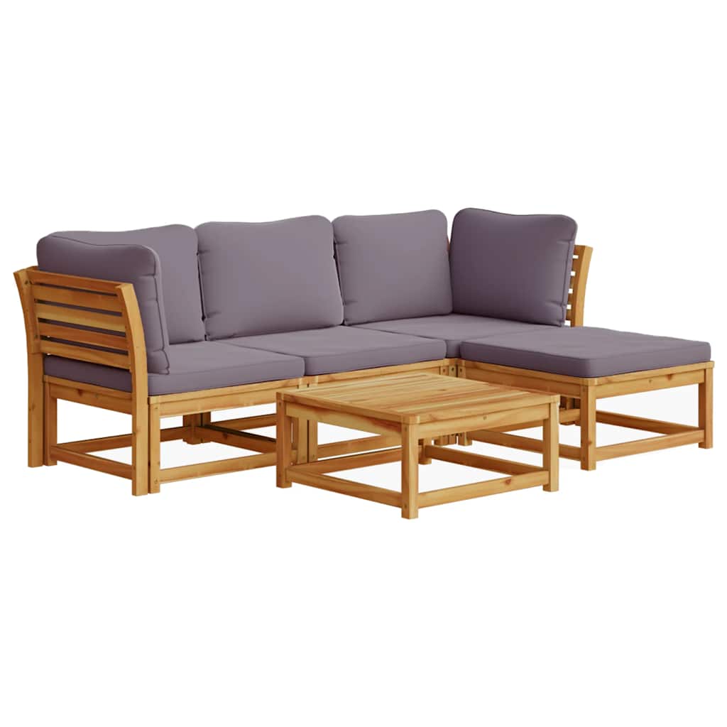 4-tlg. Garten-Lounge-Set mit Kissen Massivholz Akazie