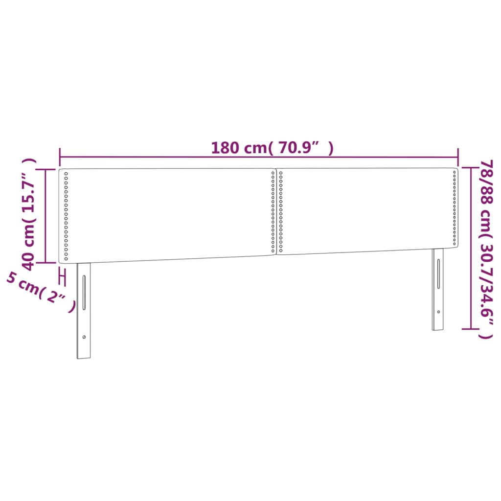 Kopfteil Dunkelgrau 80 x 5 x 118/128 cm Stoff