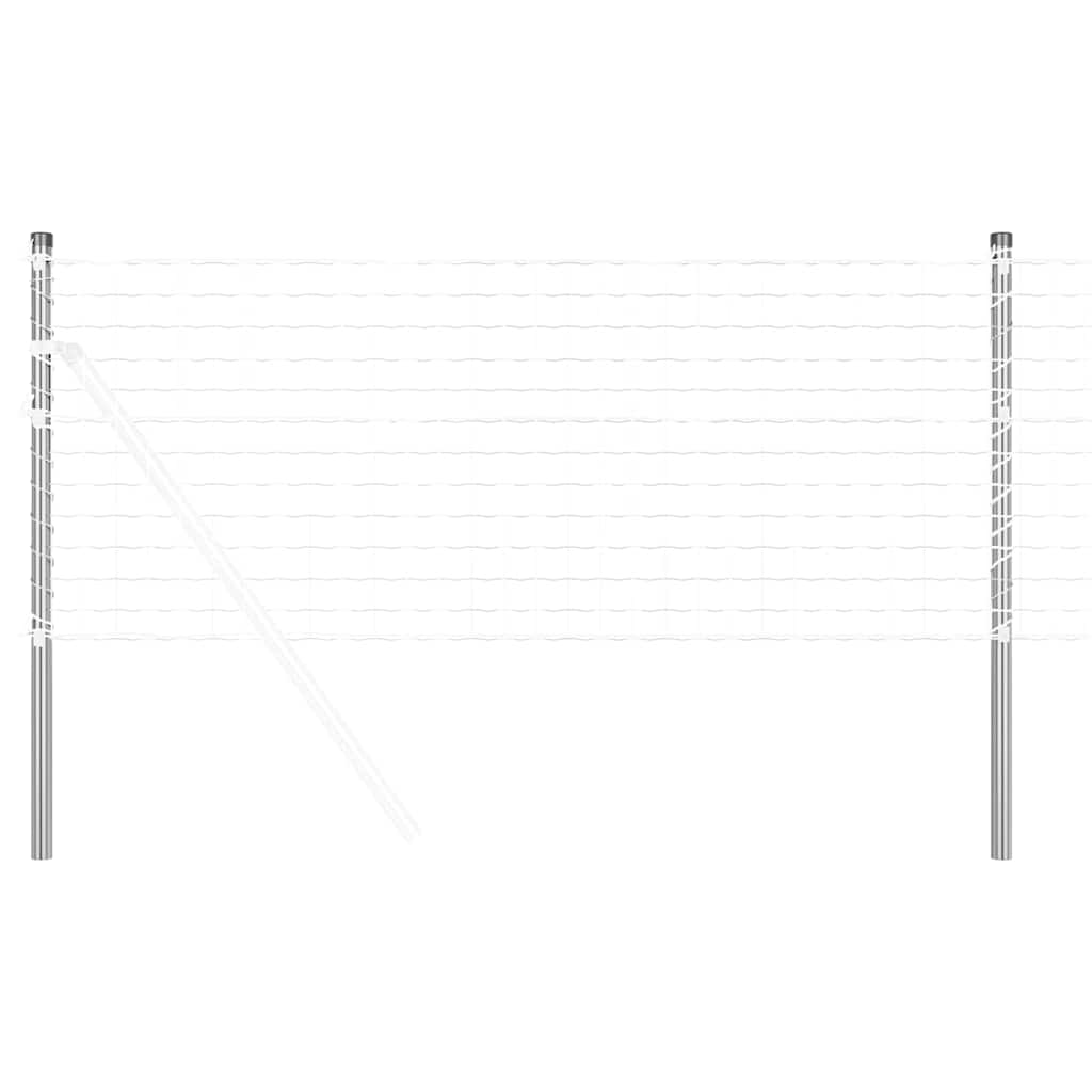 Zaunpfosten 2 pcs Grün 50 cm Pulverbeschichteter Stahl