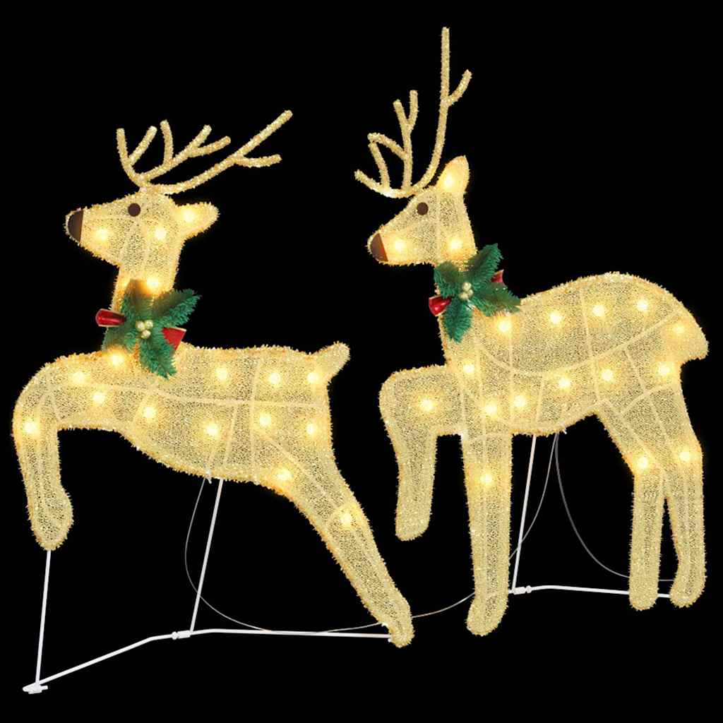 LED Rentiere 4 pcs Gold Stoff