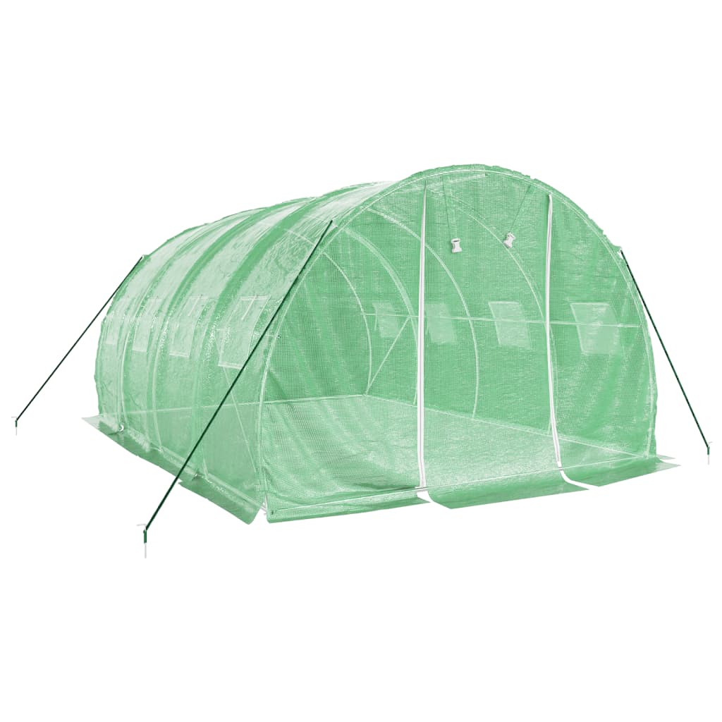 Gewächshaus mit Stahlrahmen Grün 48 m² 16x3x2 m