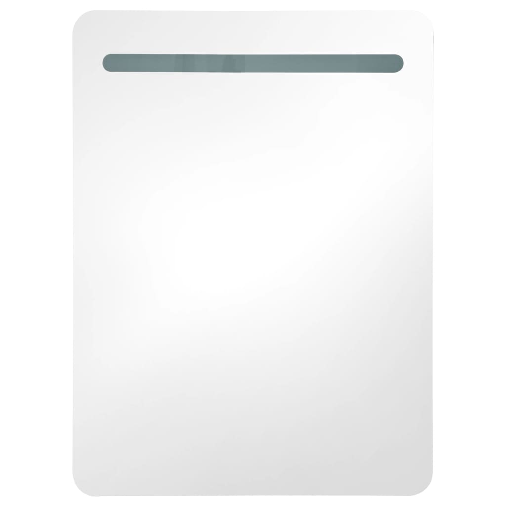 LED-Bad-Spiegelschrank Glänzendes Grau 60x11x80 cm