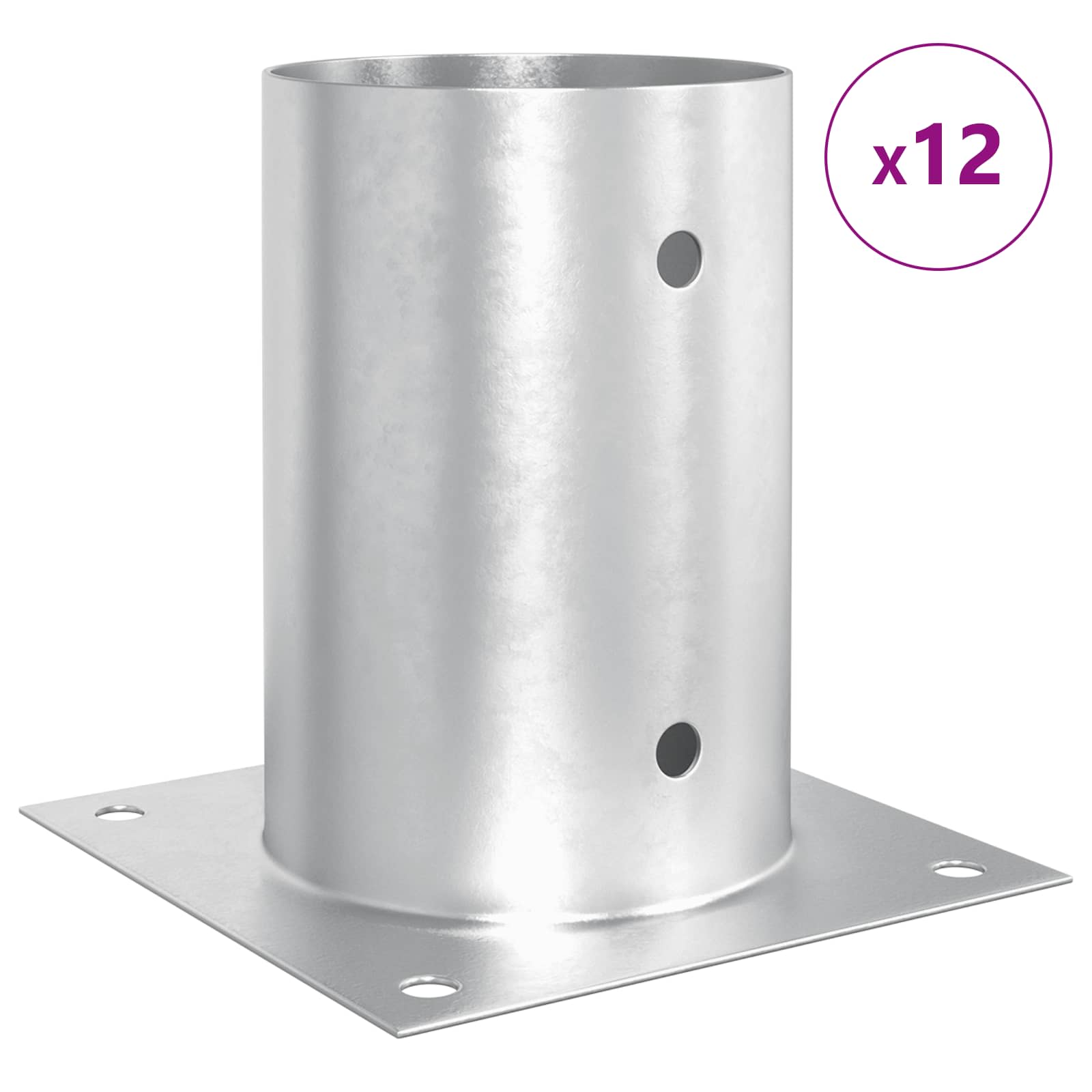 runder Bodenanker 4 pcs Silber 15 x 15 x 15 cm Metall