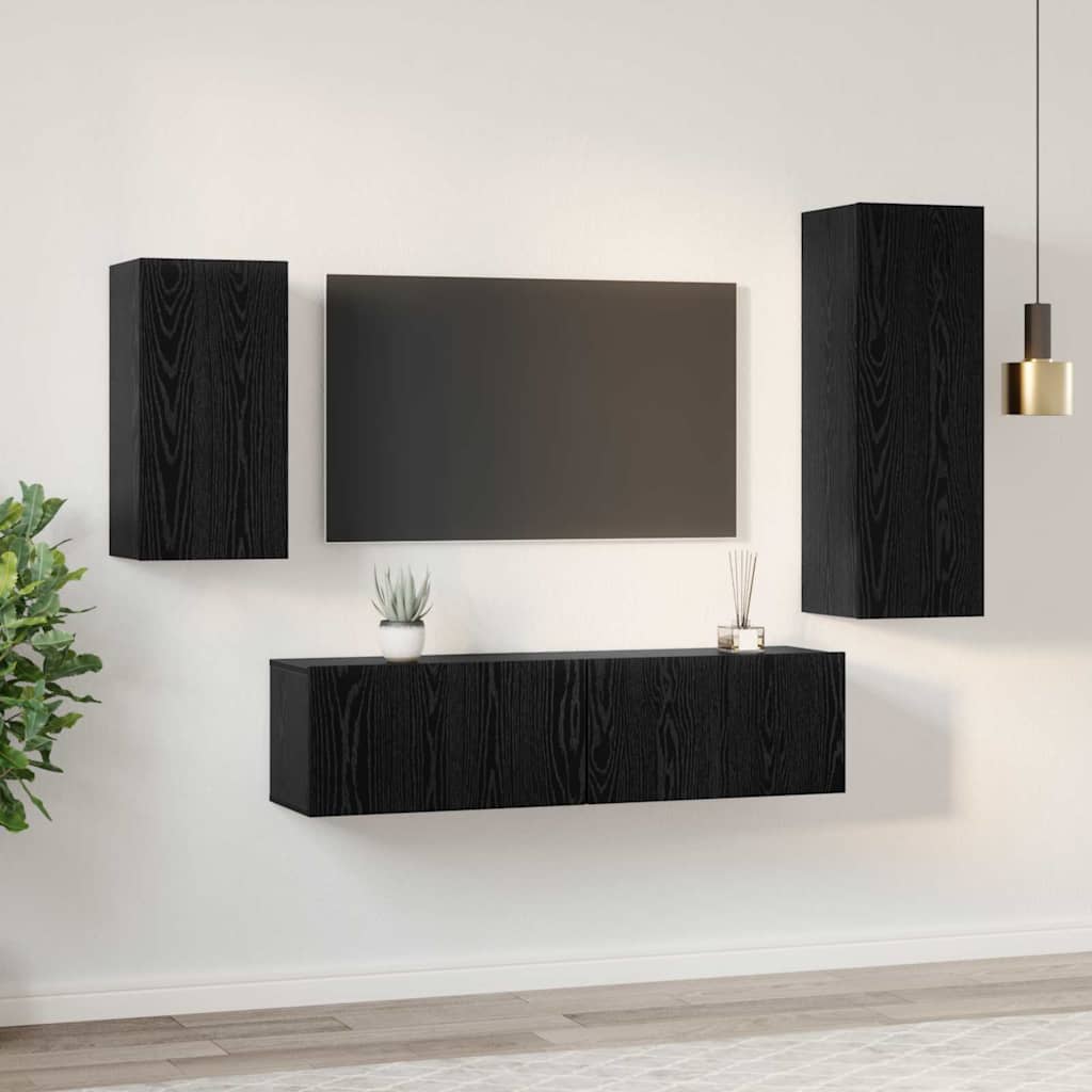 4-tlg. TV-Schrank-Set Weiß Holzwerkstoff