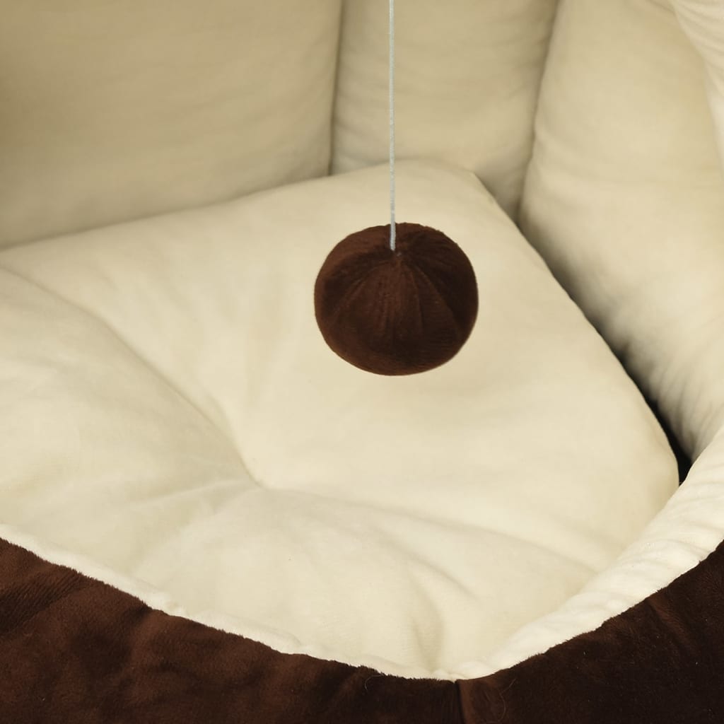 Katzenbett 50x50x45 cm Grau und Creme