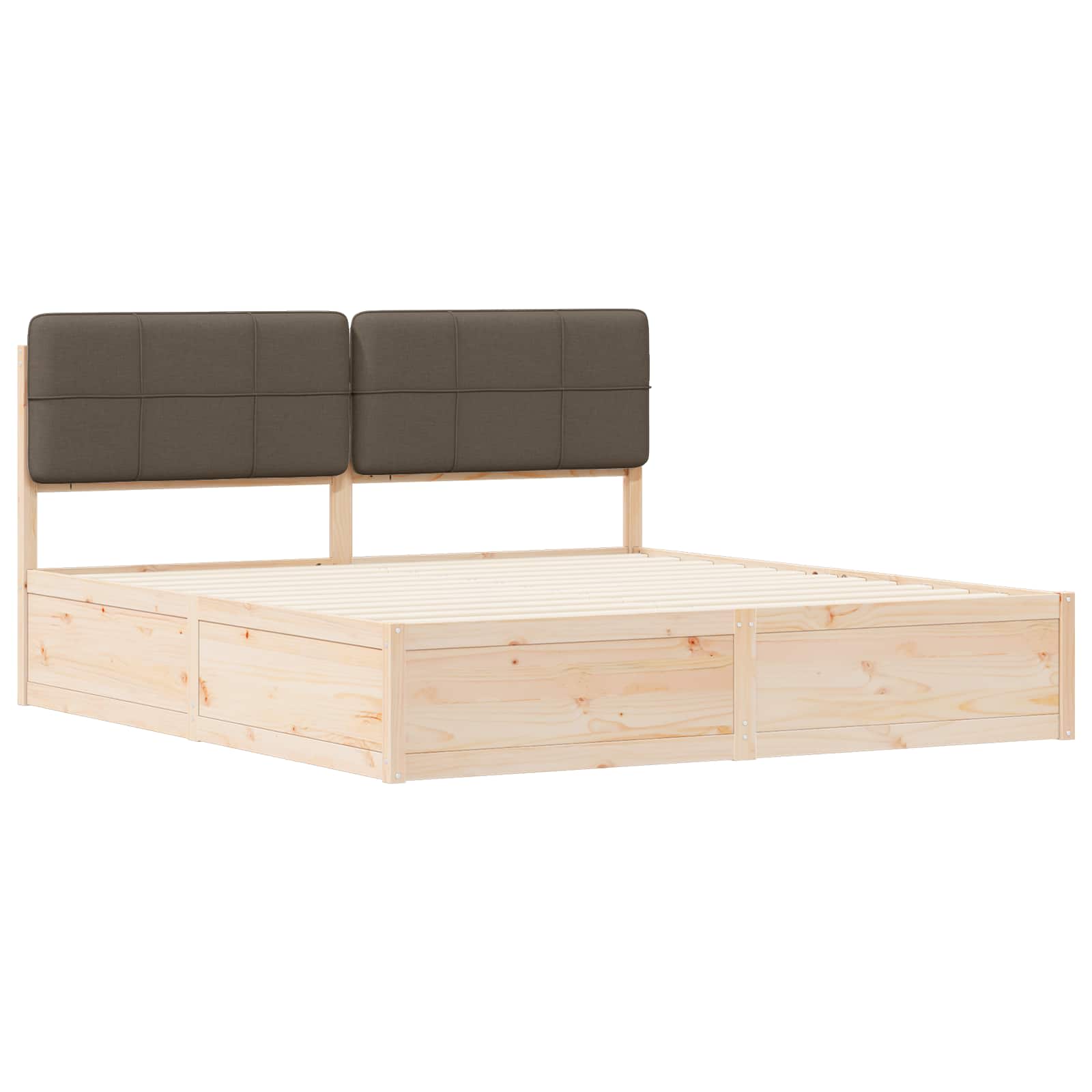 Bettgestell mit gepolstertem Kopfteil Hellgrau 200 x 200 cm