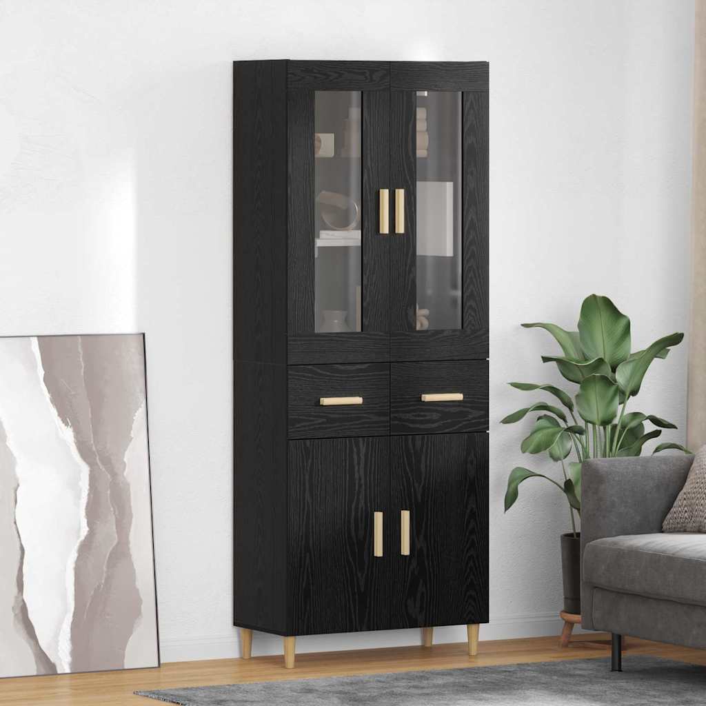Highboard Altholz 69,5 x 34 x 180 cm Holzwerkstoff