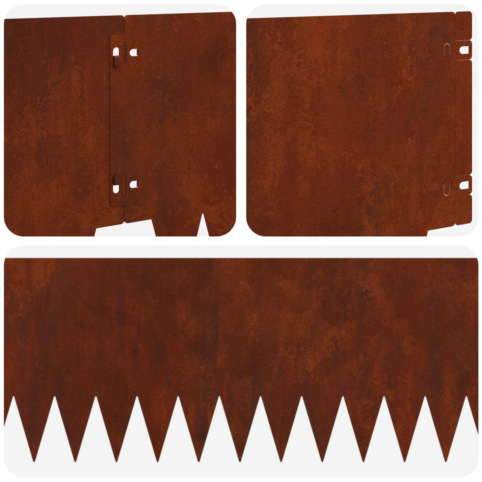 Raseneinfassung 10 pcs Länge Höhe 103 x 15 cm Stahl Schwarz