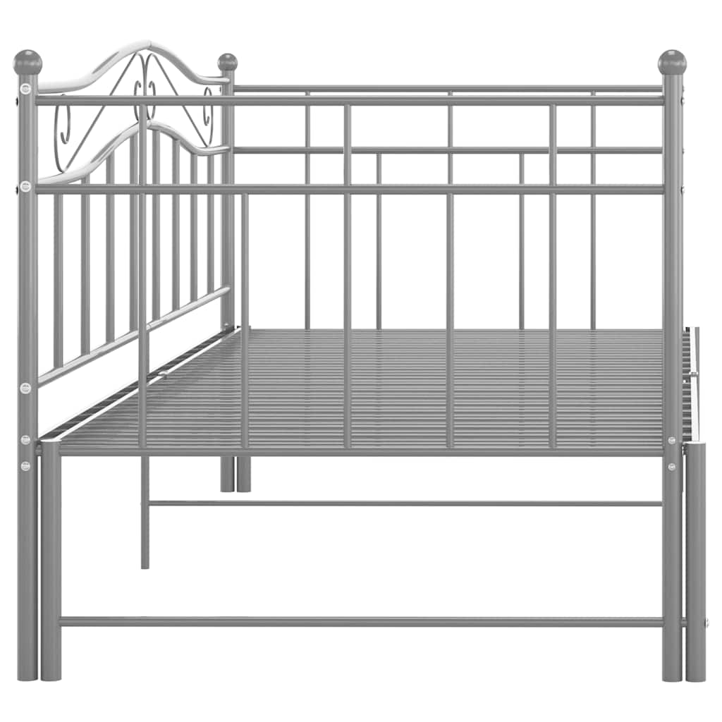 Ausziehsofa Bettgestell Schwarz Metall 90x200 cm