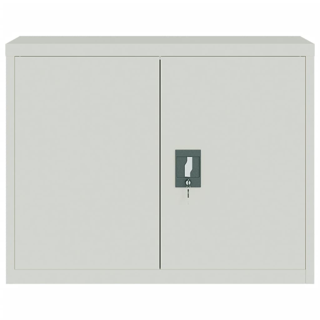 Aktenschrank mit 2 Türen Grau 90 cm Stahl