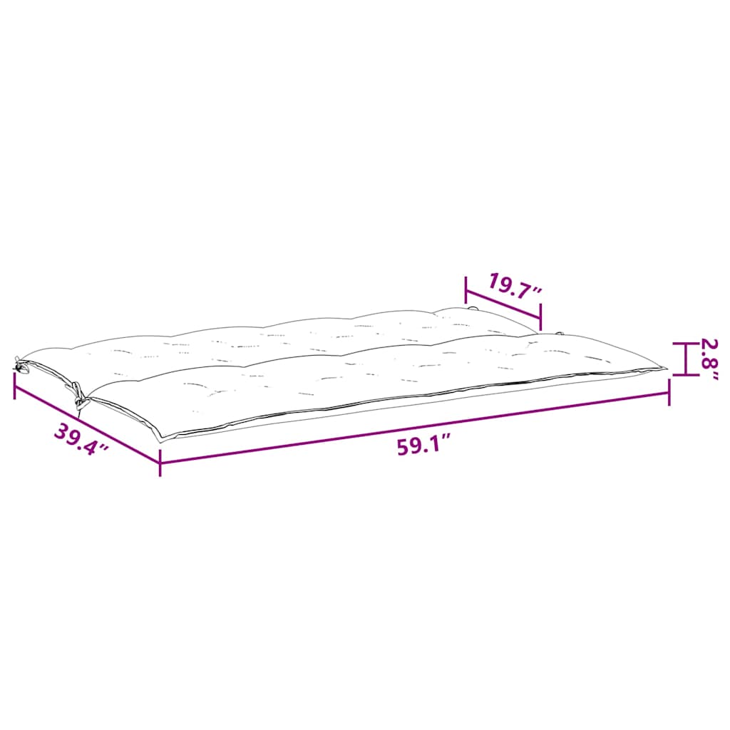 Gartenbank-Auflage Anthrazit 100x(50+50)x7 cm Oxford-Gewebe