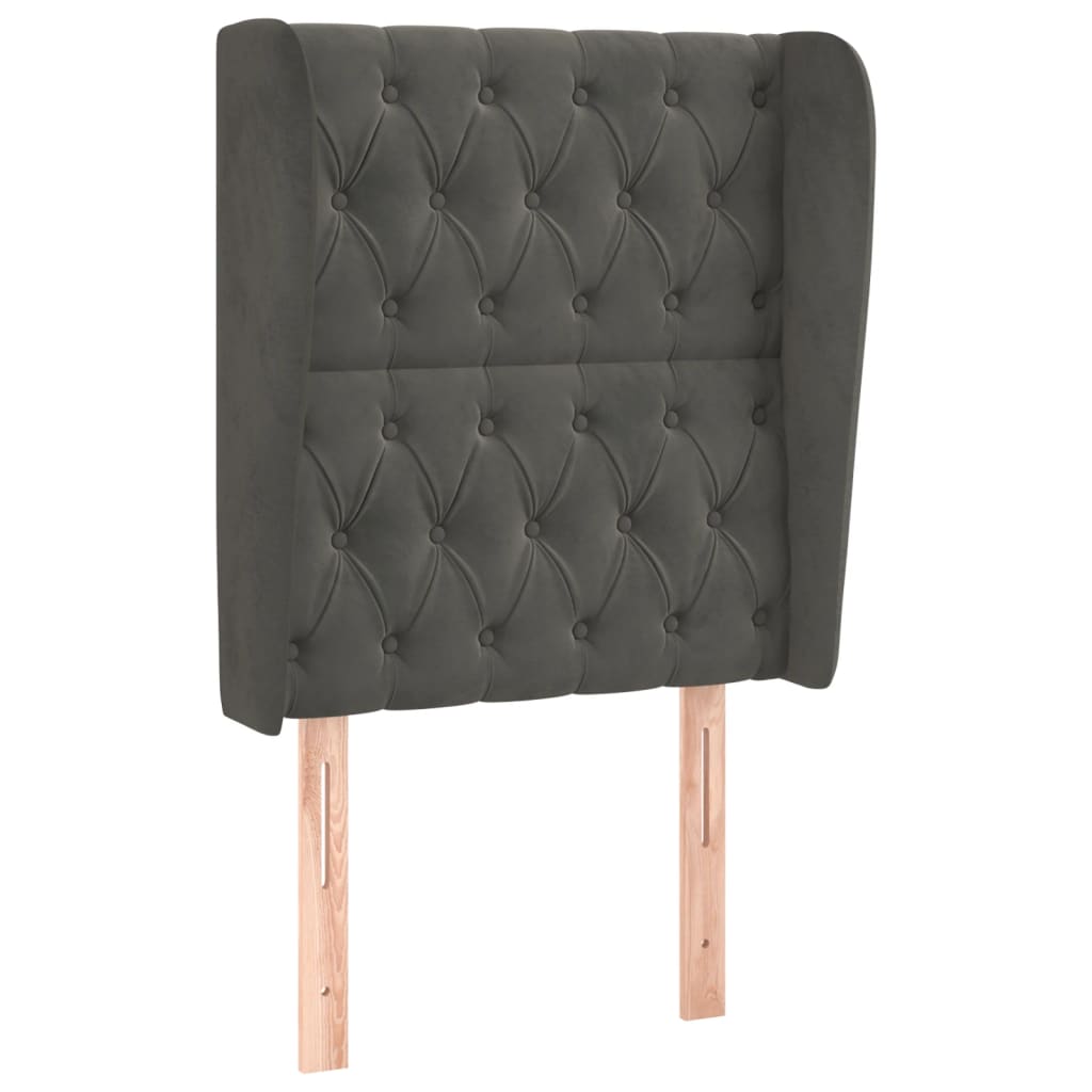 Kopfteil mit Ohren Dunkelblau 93x23x78/88 cm Samt