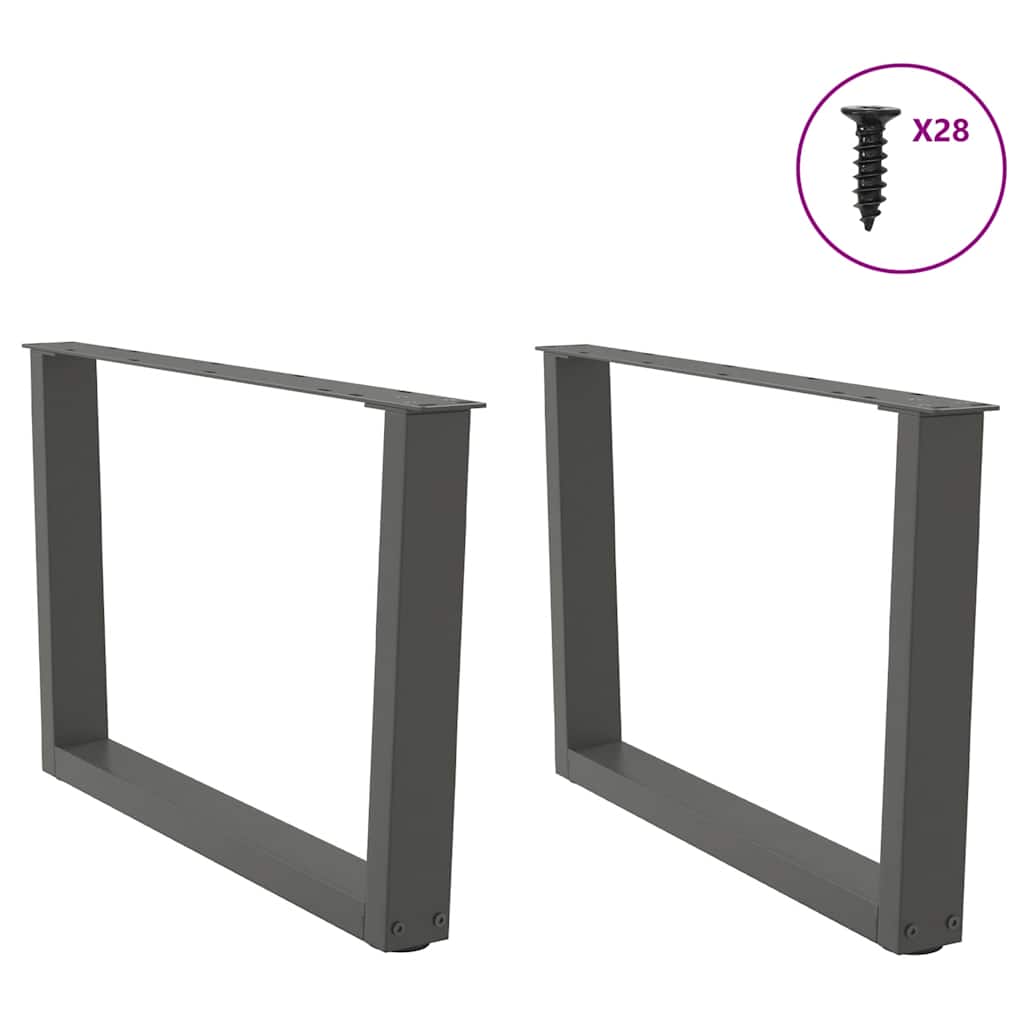 Couchtischbeine V-Form 2 Stück Schwarz 30x(30-31,3) cm Stahl