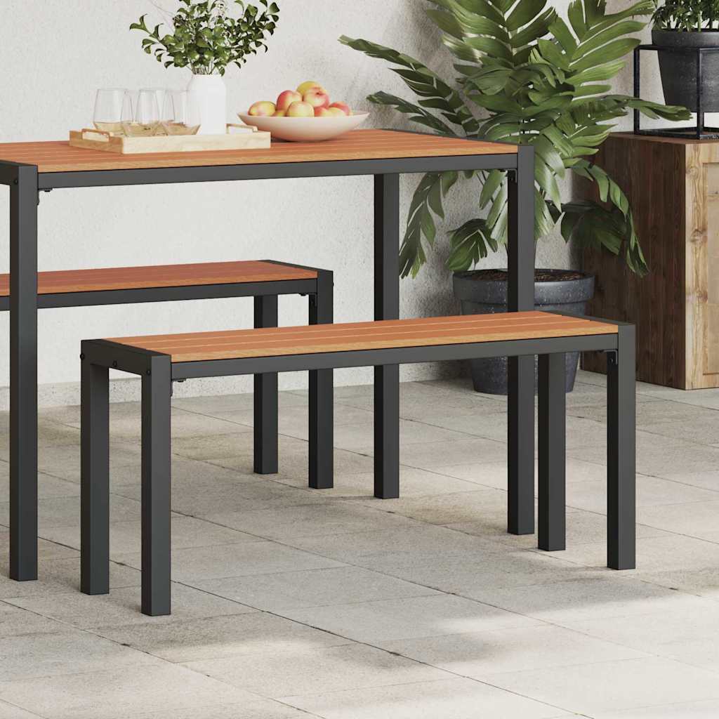Gartenbank Schwarz 100 x 28 x 45 cm Stahl