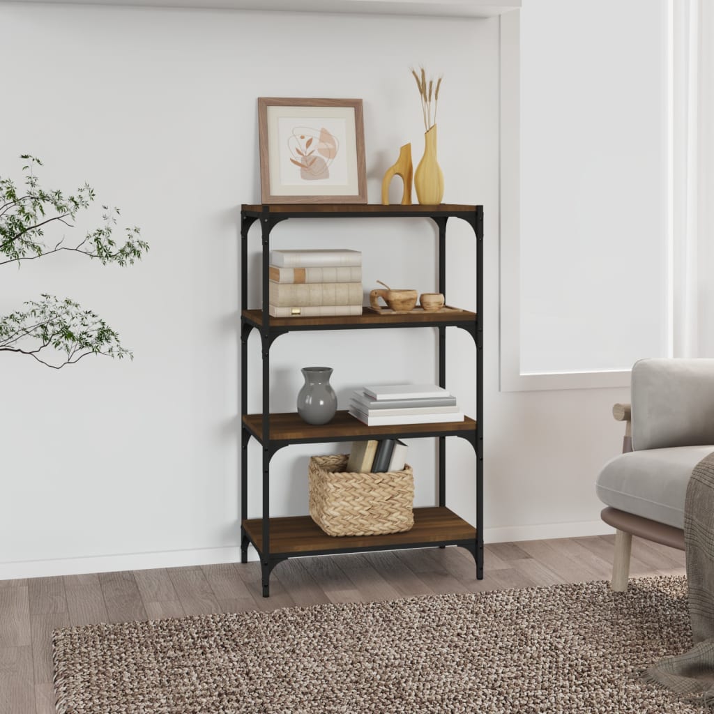 Bücherregal Schwarz 40x33x70,5 cm Holzwerkstoff und Stahl