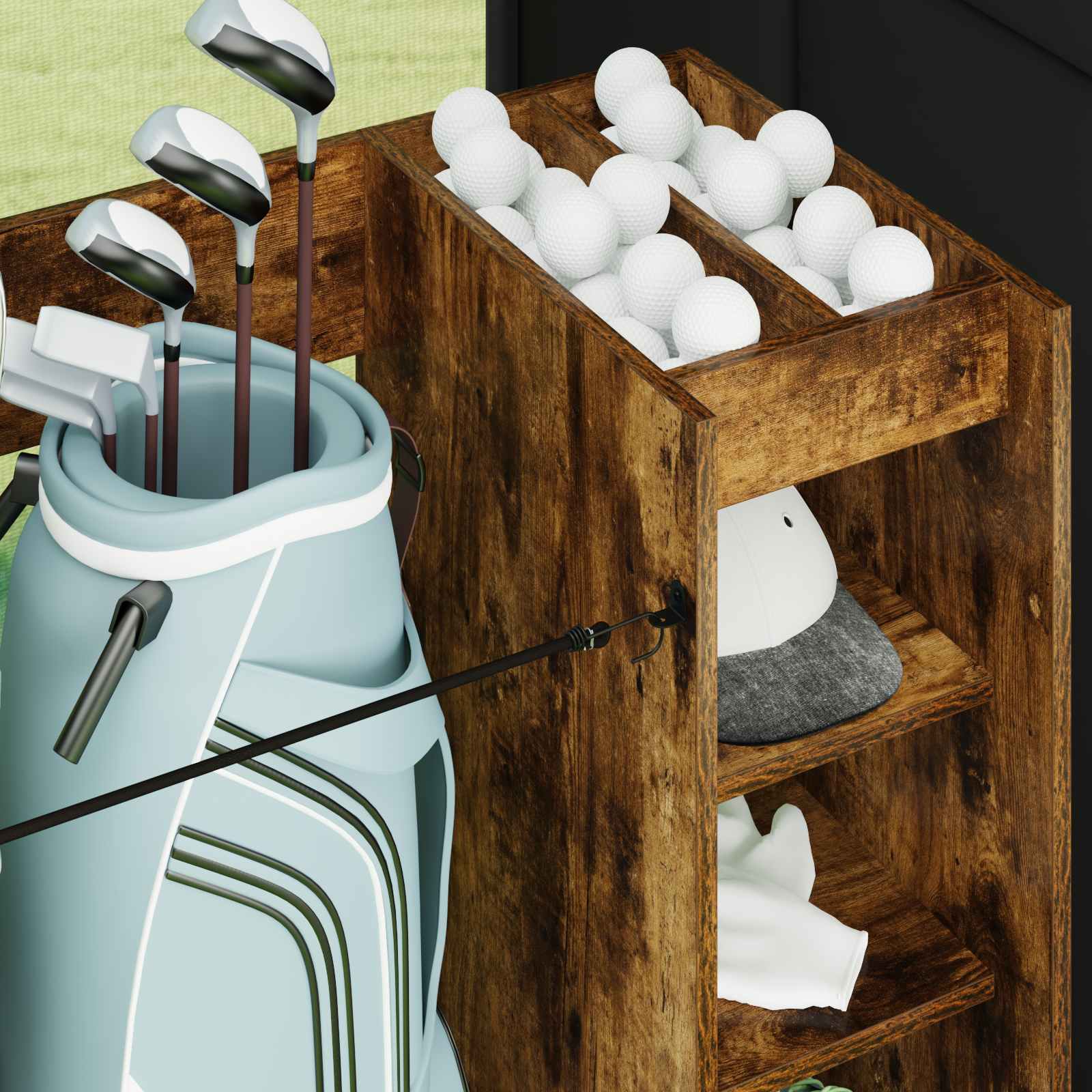Golf Schrank Mit Rad Uni Weiß 65 x 45 x 98 cm