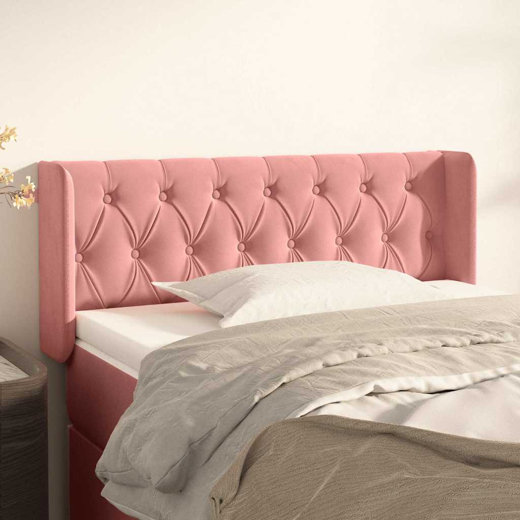 Kopfteil mit Ohren Dunkelblau 93x16x78/88 cm Samt