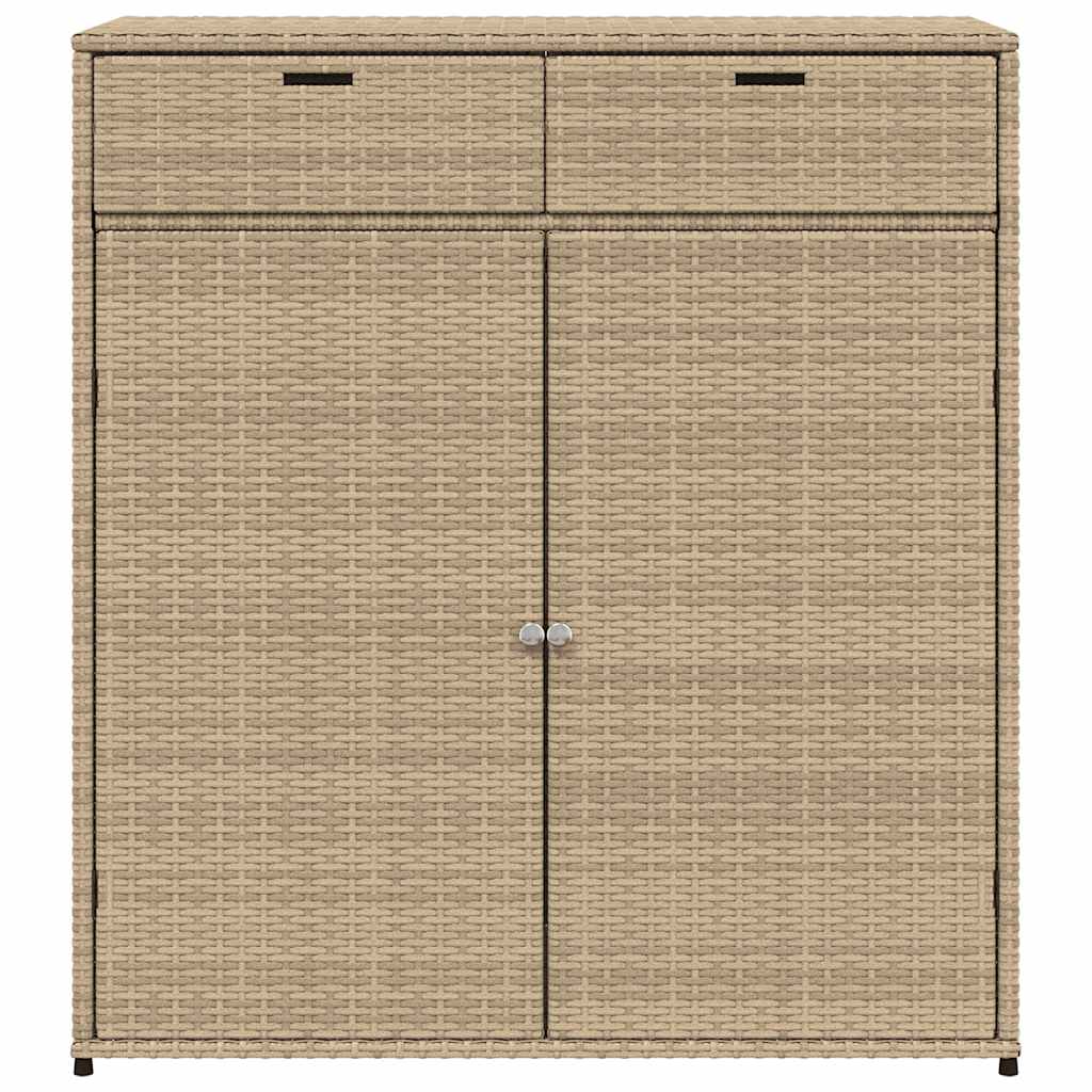 Gartenschrank Schwarz 55x55x111 cm Poly Rattan