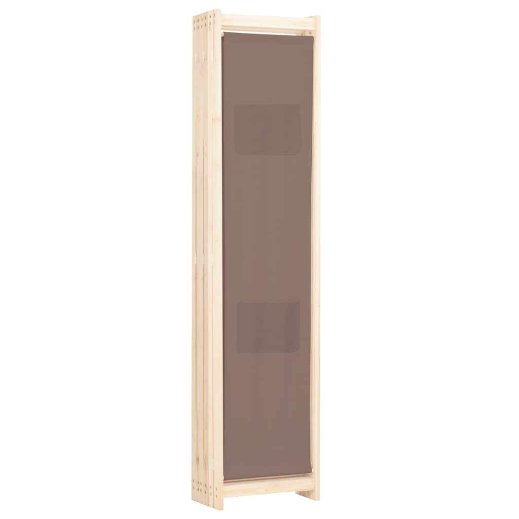 5-teiliger Raumteiler Creme 200 x 170 x 4 cm Stoff