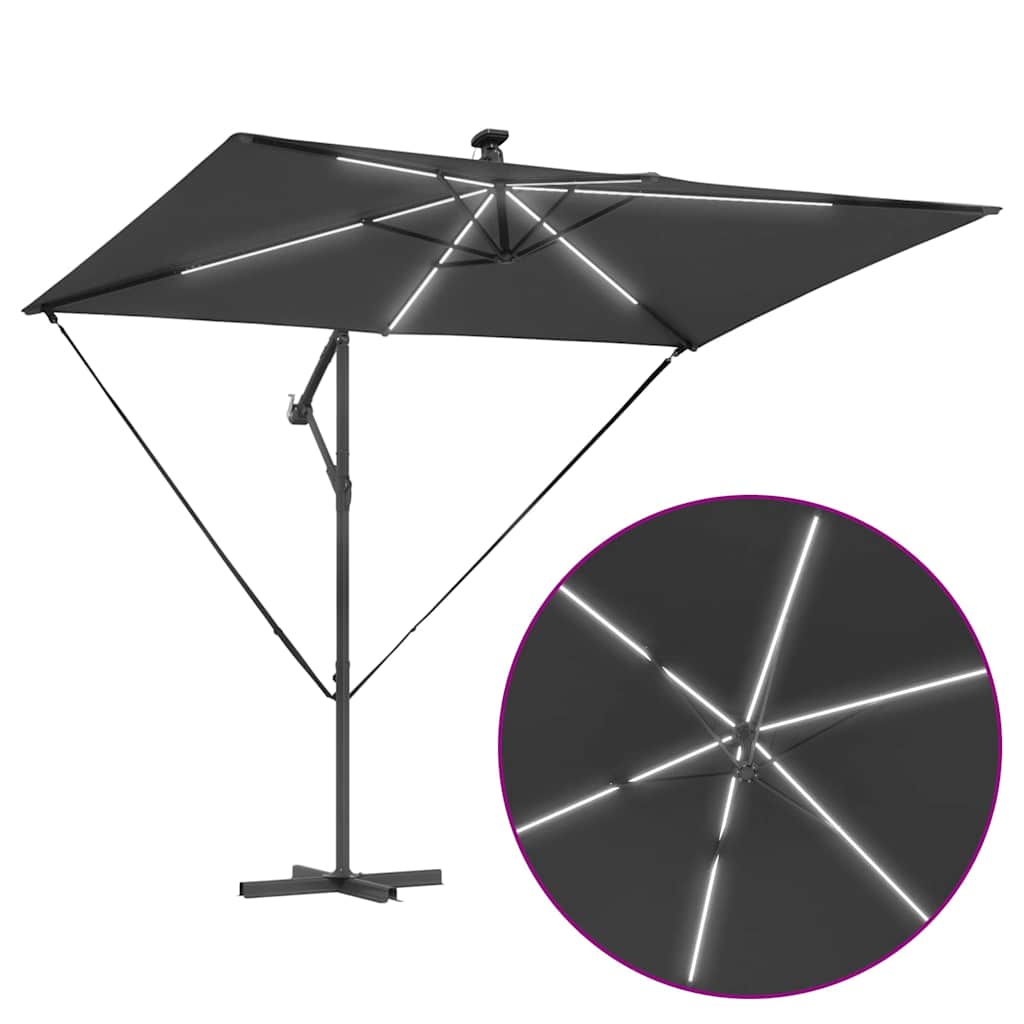 Sonnenschirm Sand 294 x 200 x 270 cm Polyester und Aluminium