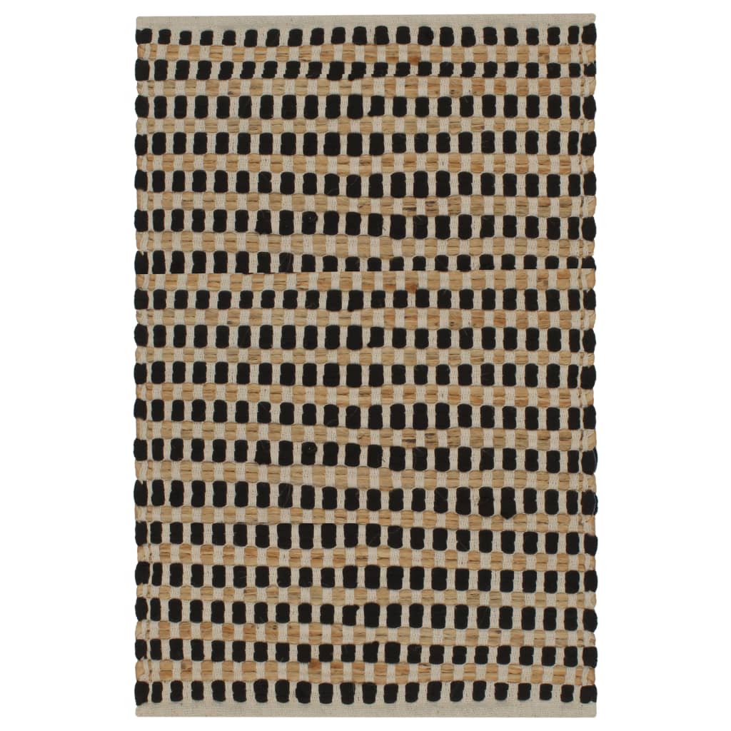 Handgewebtes Badematten-Set Jute Stoff Natur und Weiß