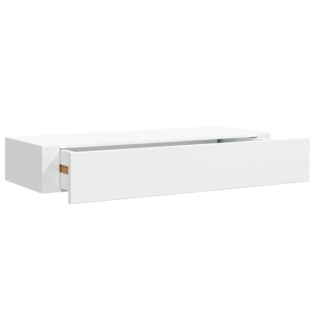Wandregal mit Schublade Weiß 40x23,5x10 cm MDF
