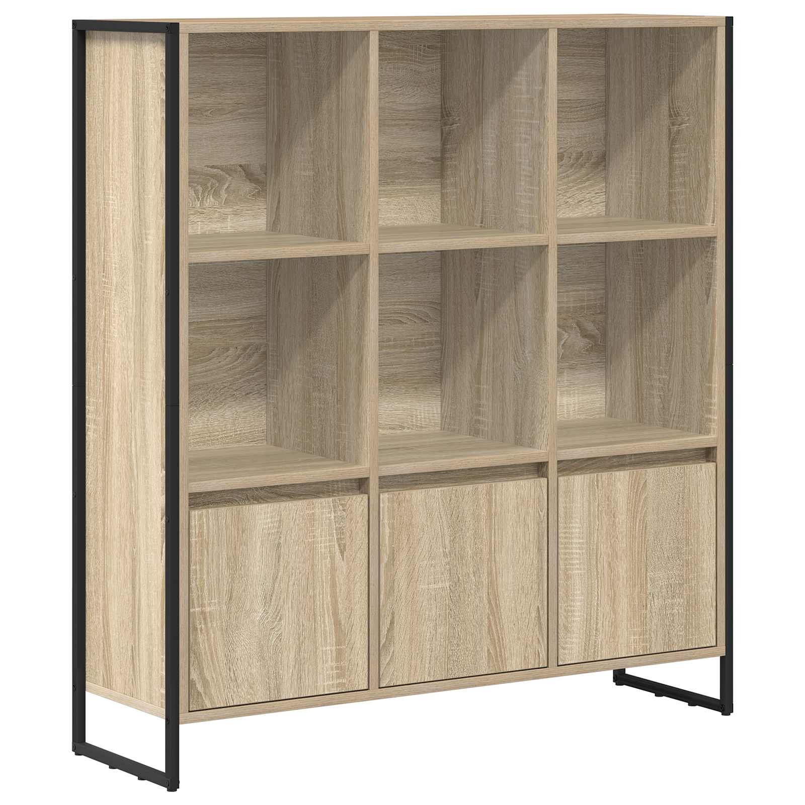 Bücherregal 2 pcs Schwarz Eichen-Optik 99,5 x 30 x 108 cm