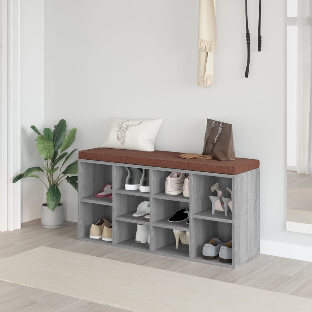 Schuhschrank Schuhbank Sitzbank 10 Fächer weiß